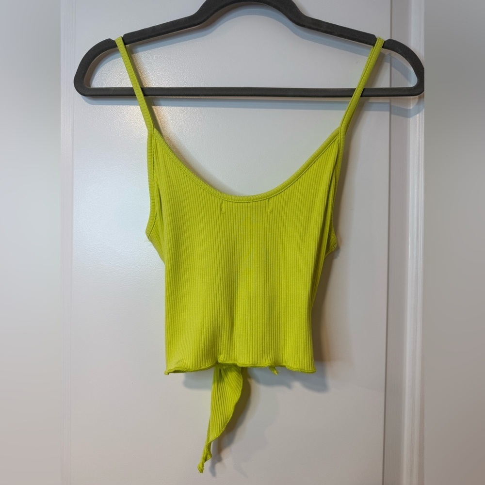 Urban Outfitters UO Bright Yellow/ Green Halter top Size L - Picture 2 of 4